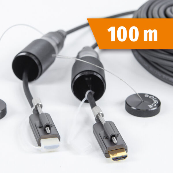 PANZERKABEL HDMI 2.1 Pro cable, 100m, screw-in connectors, aluminum plug protect