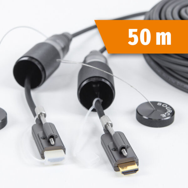 PANZERKABEL HDMI2.1 PRO 50m, screw connection, aluminum plug protection