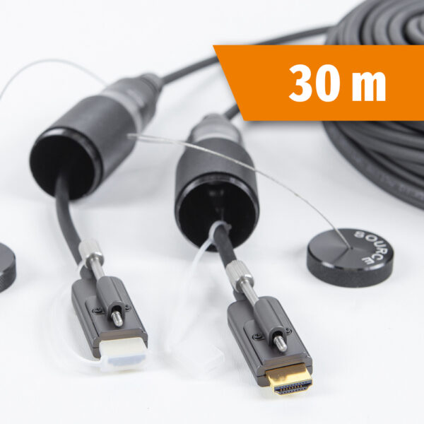 PANZERKABEL HDMI2.1 PRO 30m, screw connection, aluminum plug protection